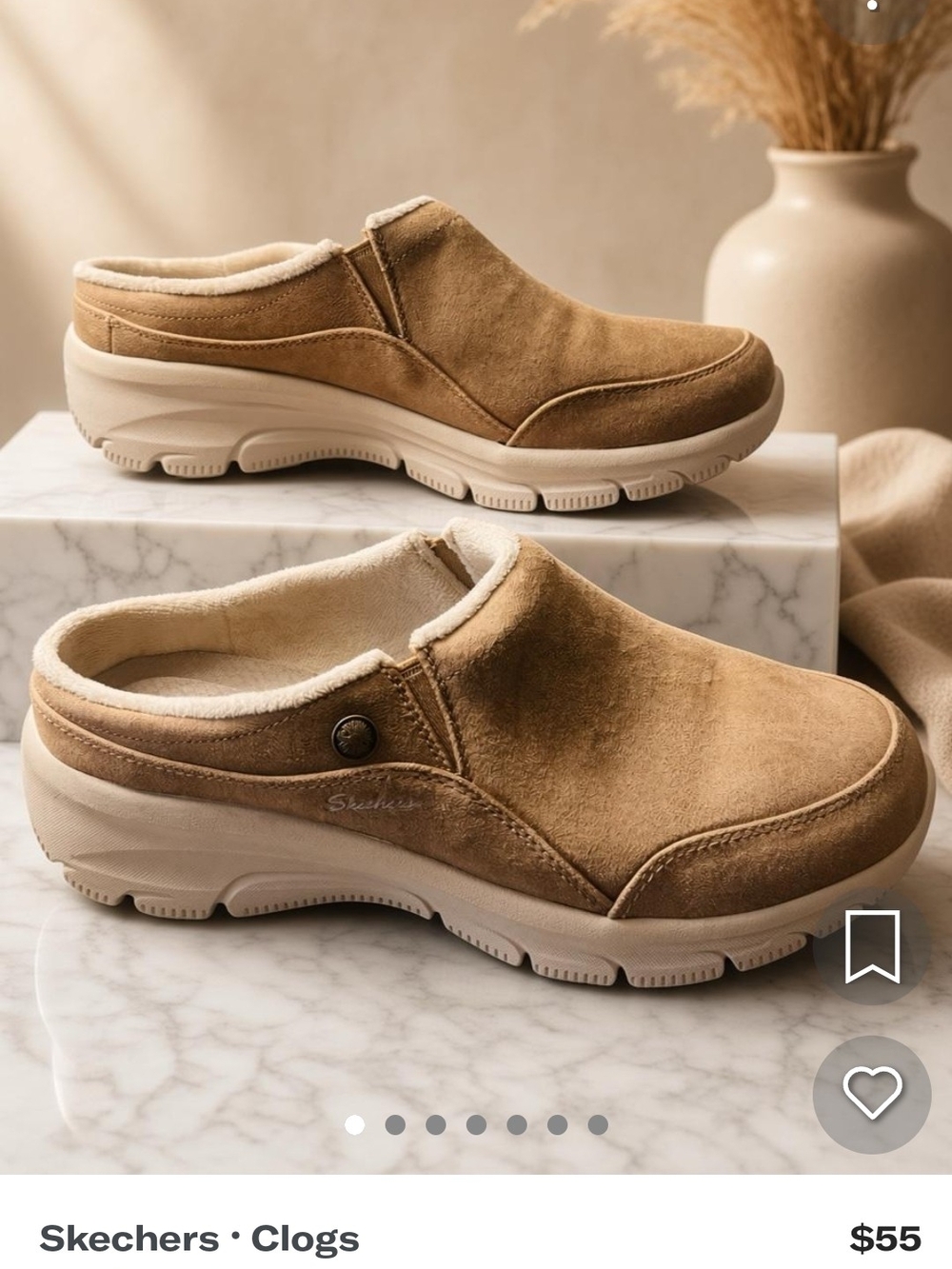 Skechers Women’s Tan Suede Slip-On Clog Sz 10